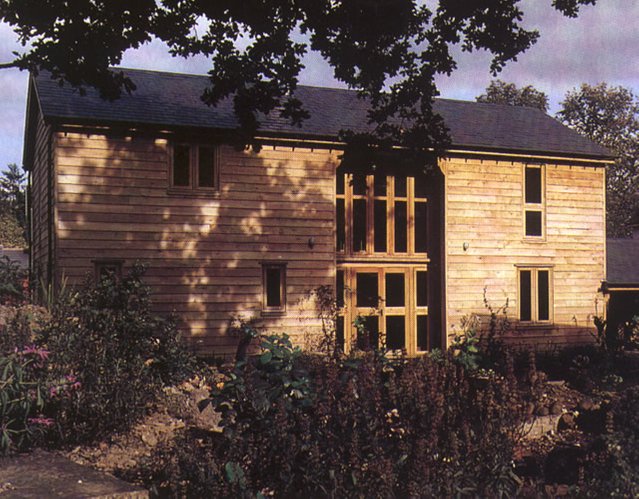 New build house with oak cladding